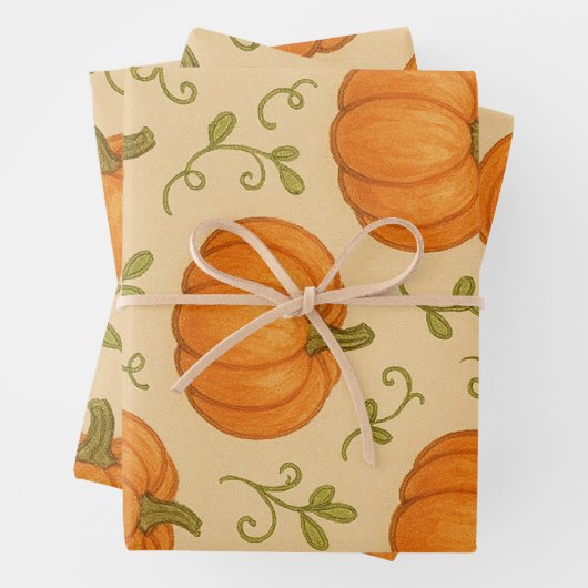 Schattige Pumpkin Pattern Wrapping Paper - Hallowe (In situ)