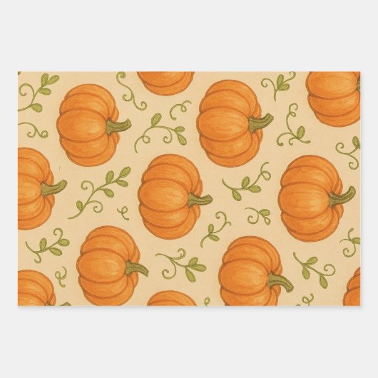 Schattige Pumpkin Pattern Wrapping Paper - Hallowe (Voorkant)