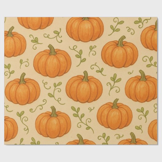 Schattige Pumpkin Pattern Wrapping Paper - Hallowe Cadeaupapier (Vlak)