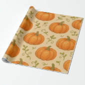 Schattige Pumpkin Pattern Wrapping Paper - Hallowe Cadeaupapier (Uitgerold)