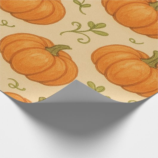 Schattige Pumpkin Pattern Wrapping Paper - Hallowe Cadeaupapier (Hoek)