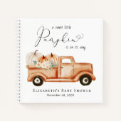 Schattige Pumpkin Waterverf Baby shower Gastenboek Notitieboek (Voorkant)