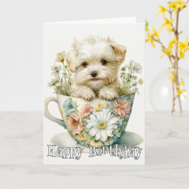 Schattige Pup In Een Theekopje Kaart