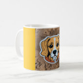 "Schattige pup op een beker" Koffiemok (Voorkant links)