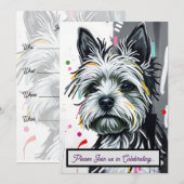 Schattige Pup Uitnodigingen voor elke gelegenheid (Voorkant / Achterkant)