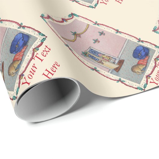 schattige pupil verborgen voor kerstkarolzangers k cadeaupapier (Rol Hoek)