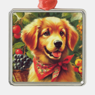 Schattige  Puppie Portret Metalen Ornament