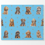 Schattige Puppies 2 kerstvakantie op Blue Cadeaupapier<br><div class="desc">Schattigee puppies op vakantieinpakpapier zullen iedereen vermaken en verrukken die je het cadeau geeft! Schattig, kwaliteit inpakpapier zal uw favoriet zijn. Prettige feestdagen Zoek naar al onze vakantie puppy producten in onze Collecties, Hondenras Ornamenten, en Vakantie Wraps en Accessoires. Bovendien helpen alle producten met een dierthema die worden verkocht in...</div>