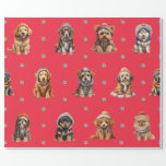 Schattige Puppies 2 kerstvakantie op rood Cadeaupapier<br><div class="desc">Schattigee puppies op vakantieinpakpapier zullen iedereen vermaken en verrukken die je het cadeau geeft! Schattig, kwaliteit inpakpapier zal uw favoriet zijn. Prettige feestdagen Zoek naar al onze vakantie puppy producten in onze Collecties, Hondenras Ornamenten, en Vakantie Wraps en Accessoires. Bovendien helpen alle producten met een dierthema die worden verkocht in...</div>