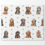 Schattige Puppies 2 Kerstvakantie op Wit Cadeaupapier<br><div class="desc">Schattigee puppies op vakantieinpakpapier zullen iedereen vermaken en verrukken die je het cadeau geeft! Schattig, kwaliteit inpakpapier zal uw favoriet zijn. Prettige feestdagen Zoek naar al onze vakantie puppy producten in onze Collecties, Hondenras Ornamenten, en Vakantie Wraps en Accessoires. Bovendien helpen alle producten met een dierthema die worden verkocht in...</div>