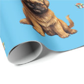 Schattige Puppies 7 kerstvakantie op Blue Cadeaupapier (Rol Hoek)