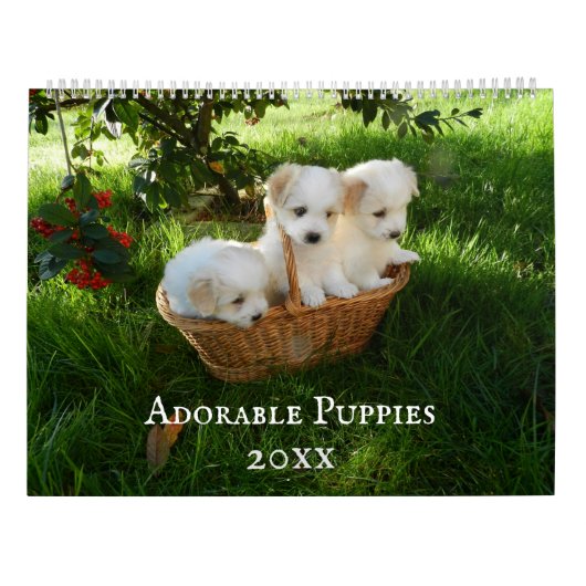 Schattige Puppies - Aangepaste agenda Kalender (Achterkant)