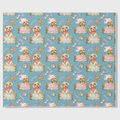 Schattige Puppies Cadeaupapier (Vlak)