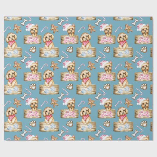 Schattige Puppies Cadeaupapier (Vlak)