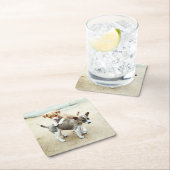 Schattige Puppies die op strand spelen Kartonnen Onderzetters (Insitu)