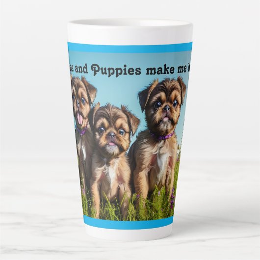 Schattige Puppies in Brussel Griffon Latte Mok (Voorkant)