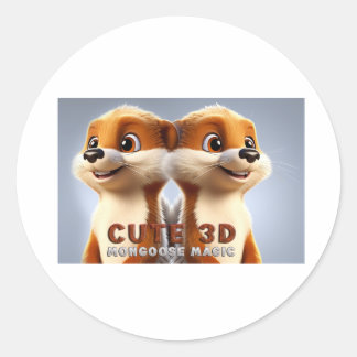 Schattige Puppies in Gele Jurken Ronde Sticker