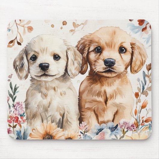 Schattige Puppies Muismat (Voorkant)