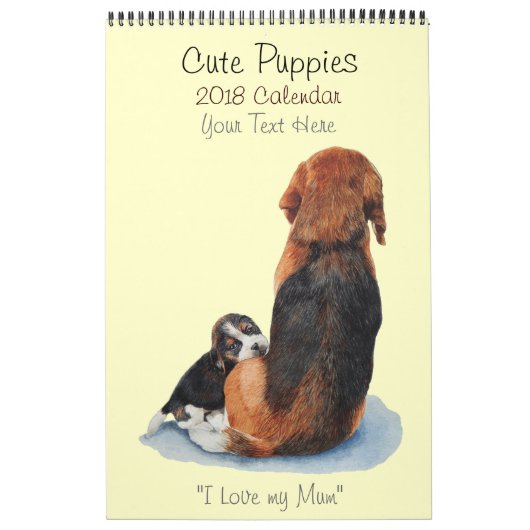 schattige puppies portret kunstschilderijen 2019 kalender (Hoes)