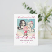 Schattige Puppies Share Float Valelntine Briefkaart (Staand voorkant)