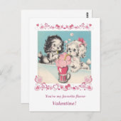 Schattige Puppies Share Float Valelntine Briefkaart (Voorkant / Achterkant)