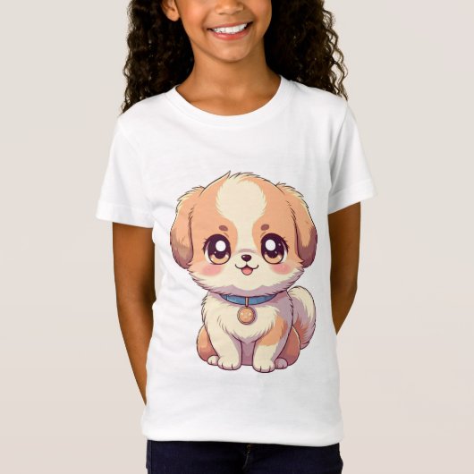 Schattige Puppy Anime T-shirts voor kinderen - Sch (Voorkant)