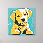 Schattige Puppy Art Design Canvas Afdruk (Voorkant)
