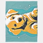Schattige Puppy Art Design Fleece Deken (Voorkant)