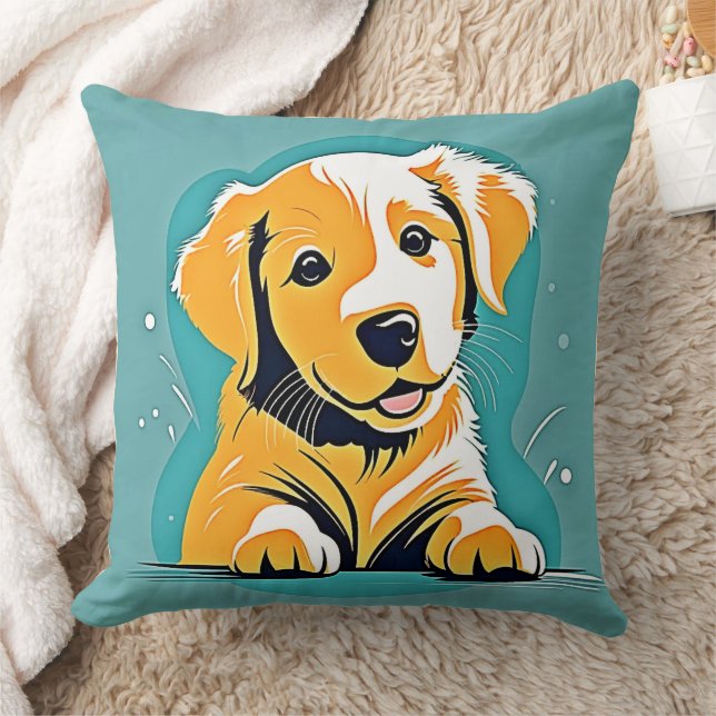 Schattige Puppy Art Design Kussen (Deken)