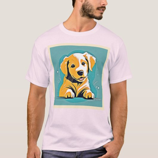 Schattige Puppy Art Design T-shirt (Voorkant)