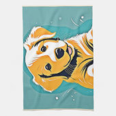 Schattige Puppy Art Design Theedoek (Verticaal)