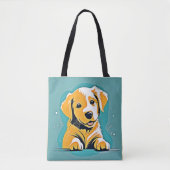 Schattige Puppy Art Design Tote Bag (Voorkant)