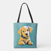Schattige Puppy Art Design Tote Bag (Achterkant)