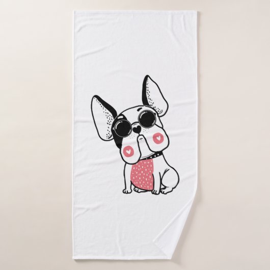 schattige puppy badhanddoek (Badhanddoek)