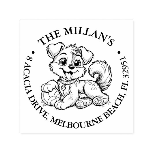 Schattige puppy bal lover thema  zelfinktende stempel (Design)