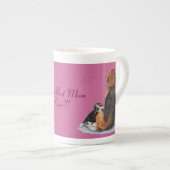 schattige puppy beagle die mam met mum slogan beuz porselein kop (Voorkant rechts)