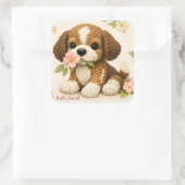 Schattige Puppy Bloem Vlinder Sticker – Whimsical (Tas)