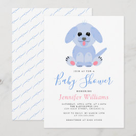 Schattige Puppy Blue, speciaal voor babyjongen Kaart