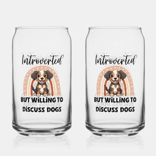 Schattige Puppy Boho Regenboog "Introvert" Grafisc Blikvorm Glas