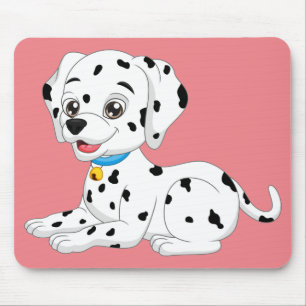 Schattige Puppy Brandweer Hond Roze Cartoon Dalmat Muismat