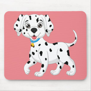 Schattige Puppy Brandweer Hond Roze Cartoon Dalmat Muismat