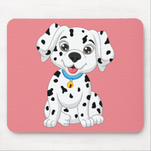 Schattige Puppy Brandweer Hond Roze Cartoon Dalmat Muismat