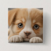 Schattige Puppy Button Badge (Voorkant)