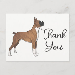 Schattige Puppy Cartoon Boxer Hond Bedankt Briefkaart