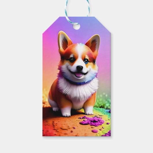 Schattige Puppy Corgi Hond-36475 Cadeaulabel (Voorkant)