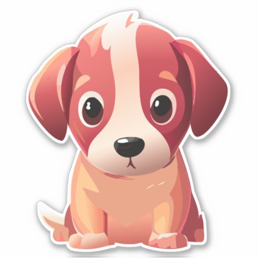 Schattige puppy decoratieve Sticker (Voorkant)