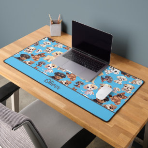 Schattige Puppy Dog Blue Bureaumat