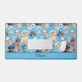 Schattige Puppy Dog Blue Bureaumat (Keyboard & Muis)