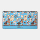 Schattige Puppy Dog Blue Bureaumat (Voorkant)