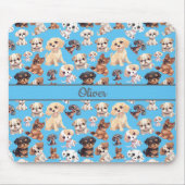 Schattige Puppy Dog Blue Muismat (Voorkant)